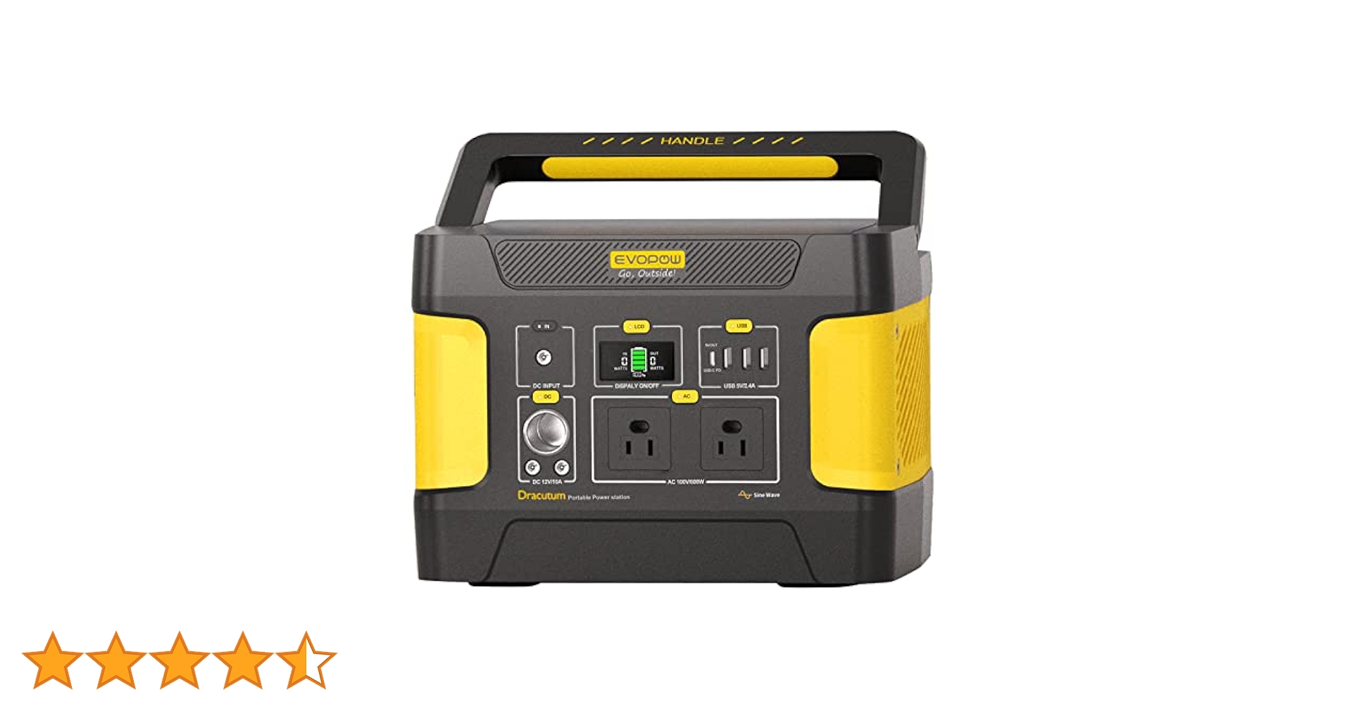 全新品EVOPOWポータブル電源-355Wh/110938mAh　イエロー防災色 全新品ポータブル電源-355Wh/110938mAh 防災色イエロー